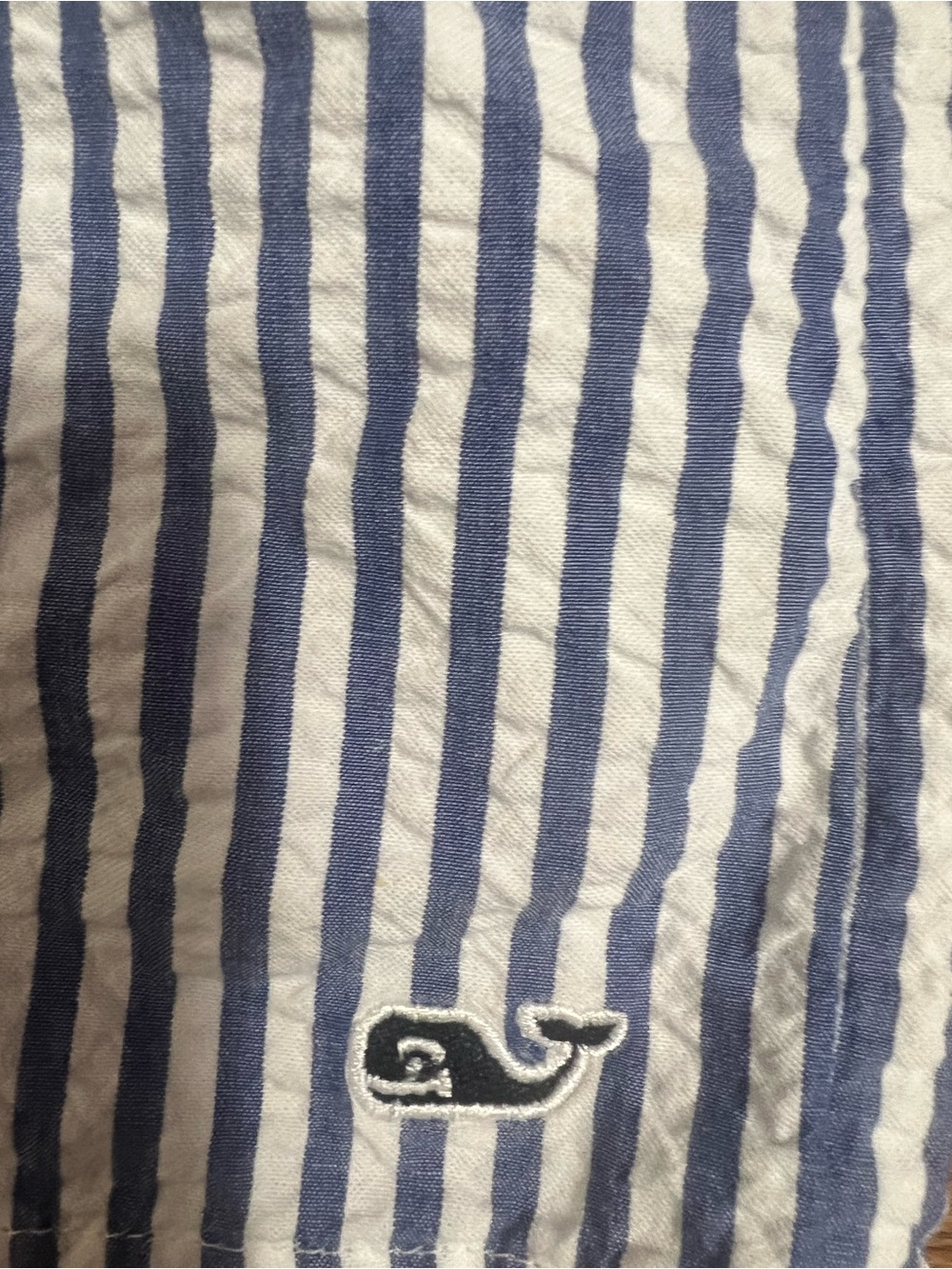 Vineyard Vines Blue and White Striped Kids Dress with Whale Logo